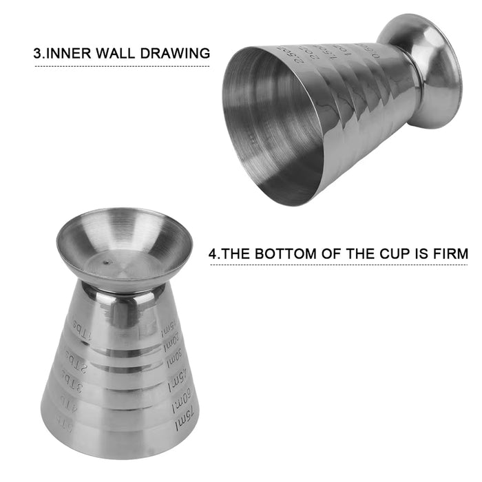 1 Pc 75ml Stainless Steel Cocktail Jigger With Etched Scale