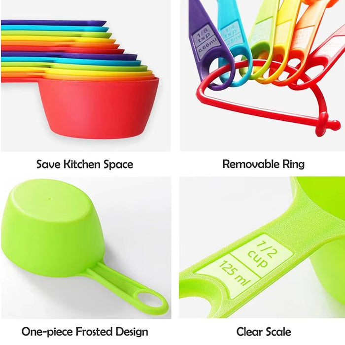 12 Piece Measuring Cups And Spoons Set BPA Free Plastic