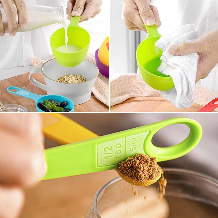 12 Piece Measuring Cups And Spoons Set BPA Free Plastic