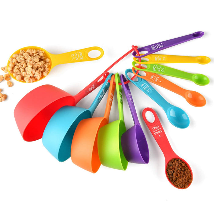 12 Piece Measuring Cups And Spoons Set BPA Free Plastic