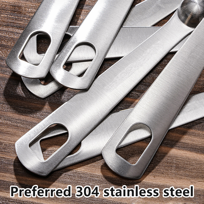 6 Pcs Measuring Spoons 304 Stainless Steel Engraved Scale