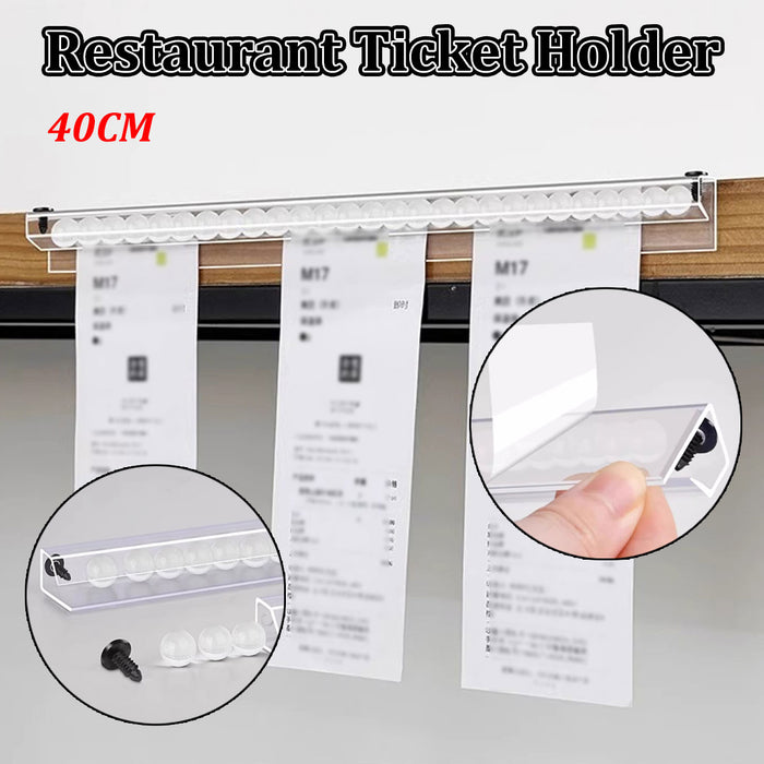 40cm Transparent PVC Ticket Rack with Self-Adhesive Backing