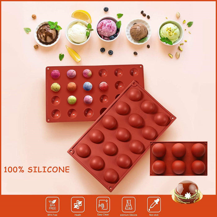 Silicone Semicircle Soap and Cake Mould Brown Baking Tray