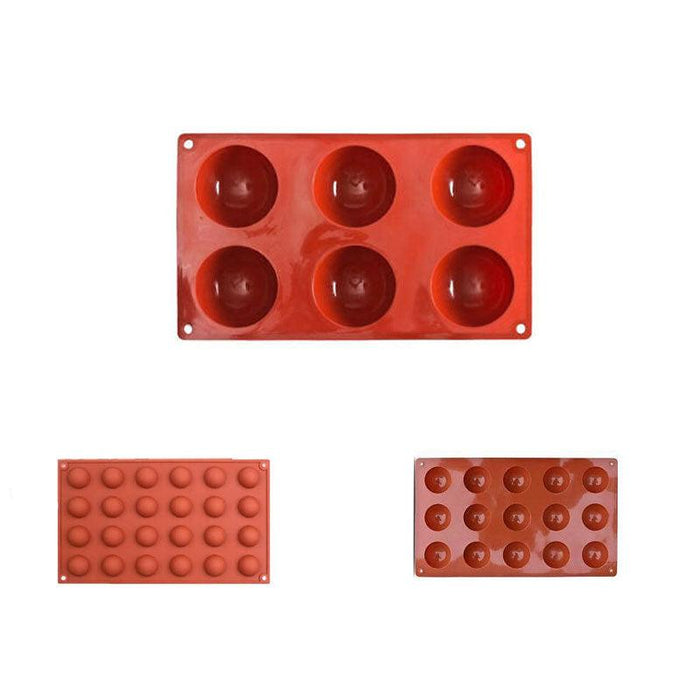 Silicone Semicircle Soap and Cake Mould Brown Baking Tray