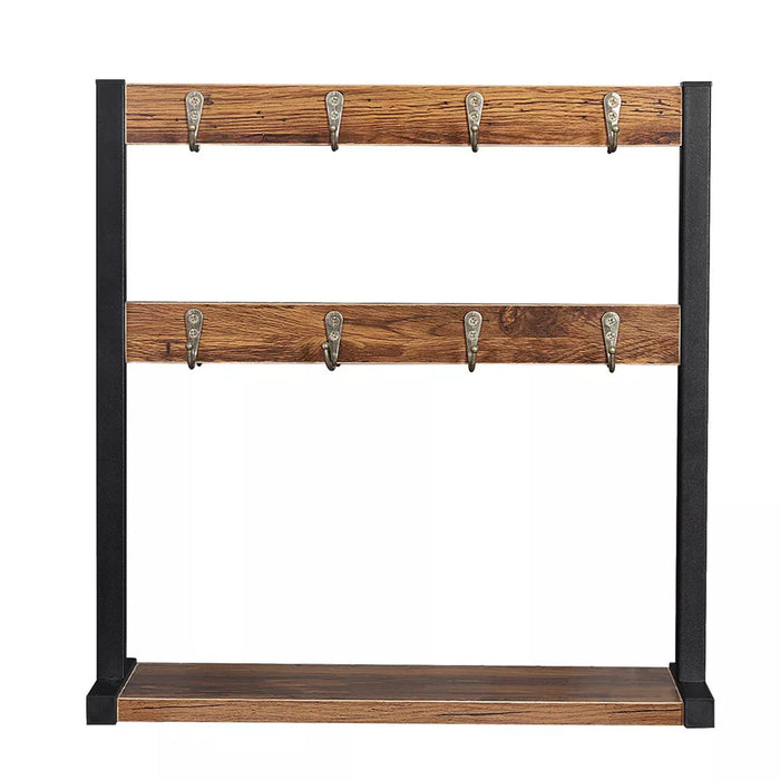 Wooden Mug Rack Double Layer Rotating Holder 43.5cm