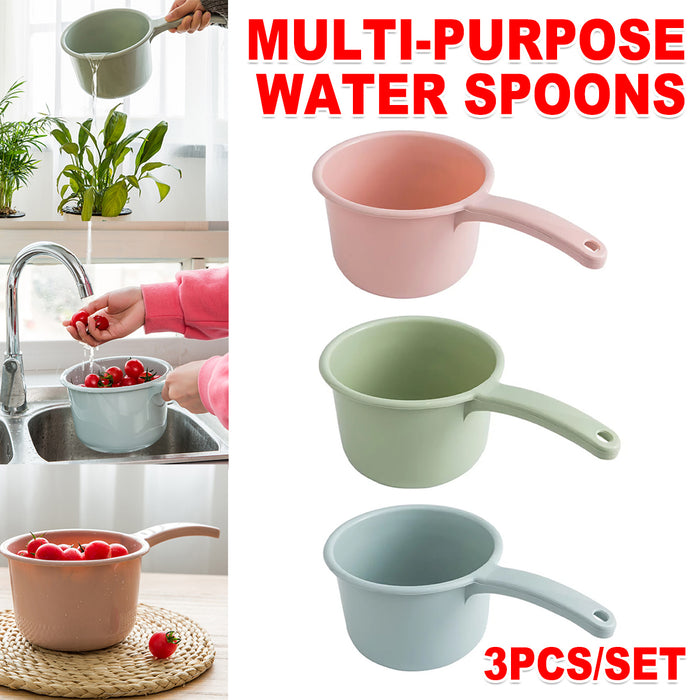 3 Pcs Plastic Water Scoops Long Handle Precision Spout