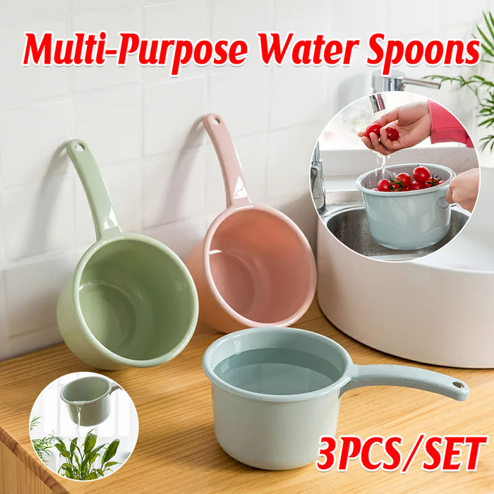 3 Pcs Plastic Water Scoops Long Handle Precision Spout