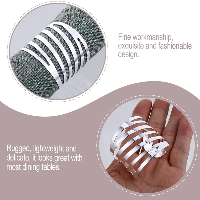 10pcs Hollow Rose Napkin Rings Metal Floral Buckle Wedding Table Decor Holder