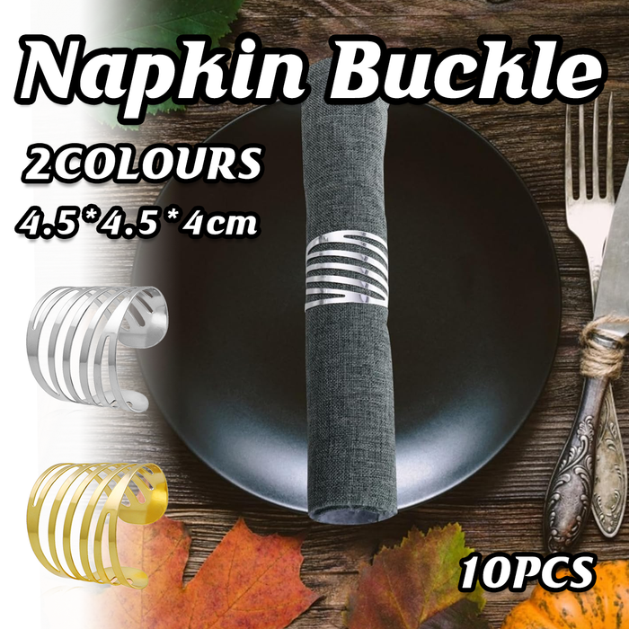 10pcs Hollow Rose Napkin Rings Metal Floral Buckle Wedding Table Decor Holder