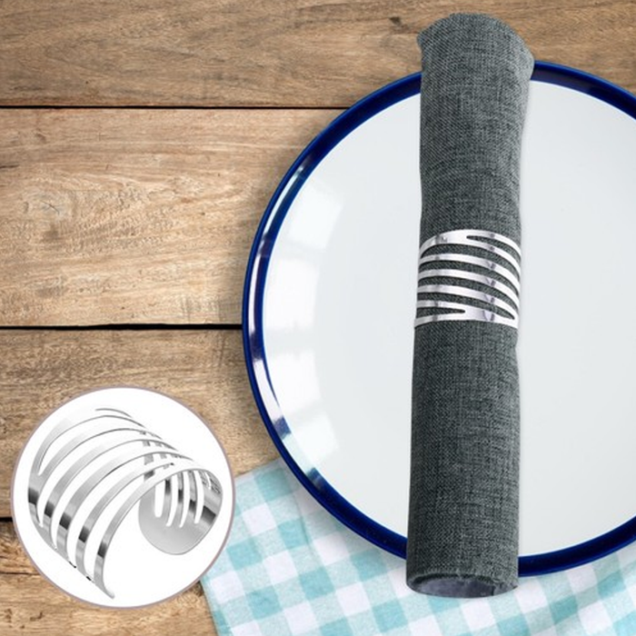 10pcs Hollow Rose Napkin Rings Metal Floral Buckle Wedding Table Decor Holder