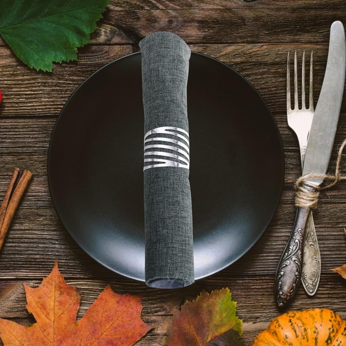 10pcs Hollow Rose Napkin Rings Metal Floral Buckle Wedding Table Decor Holder