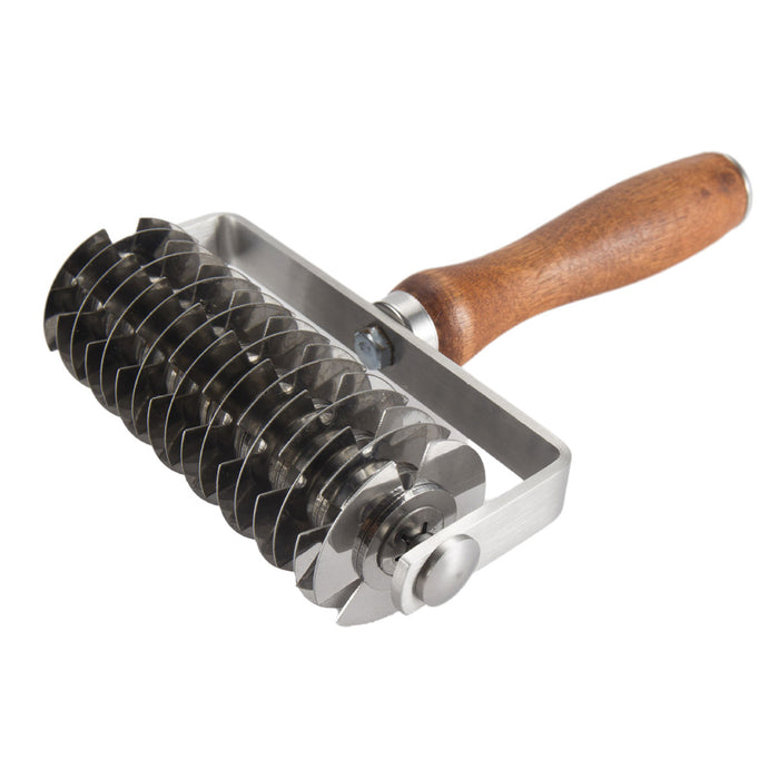 Pastry Lattice Roller Cutter Stainless Steel Wood Handle 19.5cm