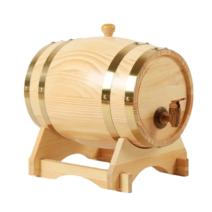 5L Pine Wooden Wine Barrel with Resin Tap and Stand