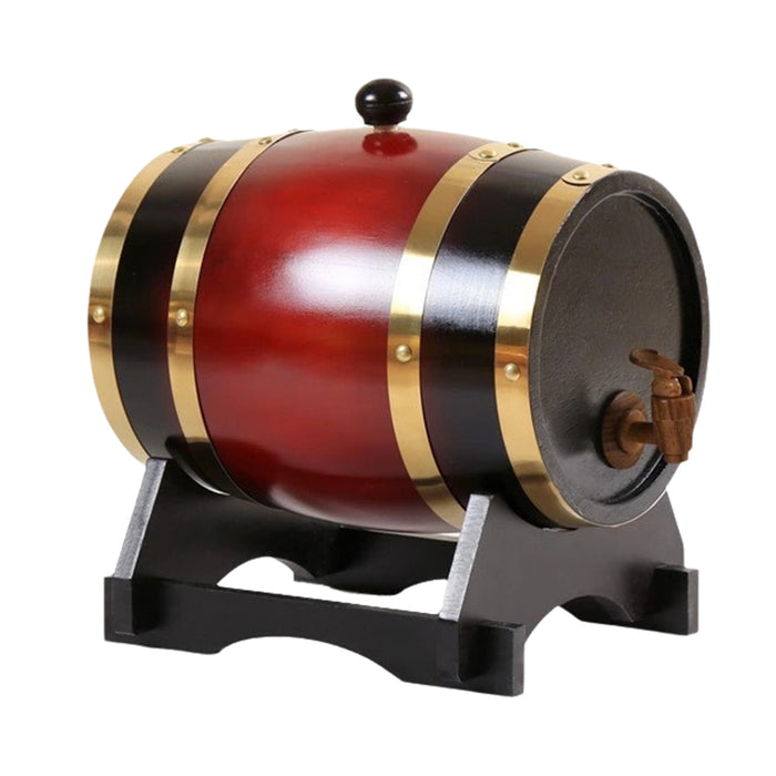 5L Pine Wooden Wine Barrel with Resin Tap and Stand