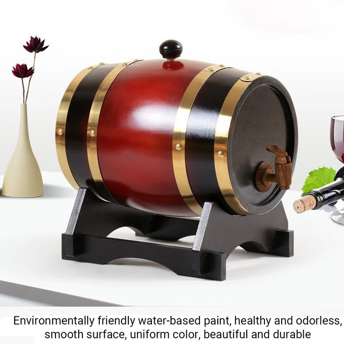 5L Pine Wooden Wine Barrel with Resin Tap and Stand