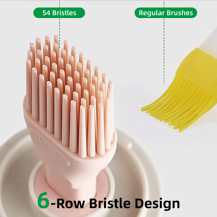 2PCS Glass Oil Brush Bottles Retractable Silicone Brush
