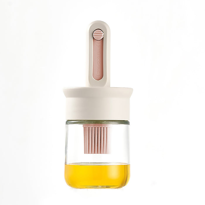 2PCS Glass Oil Brush Bottles Retractable Silicone Brush