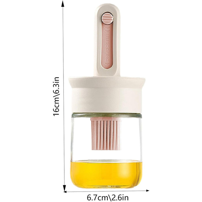 2PCS Glass Oil Brush Bottles Retractable Silicone Brush