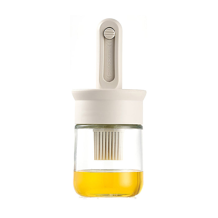 2PCS Glass Oil Brush Bottles Retractable Silicone Brush