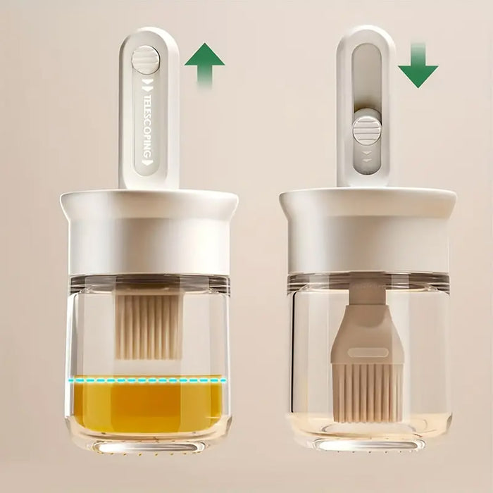 2PCS Glass Oil Brush Bottles Retractable Silicone Brush