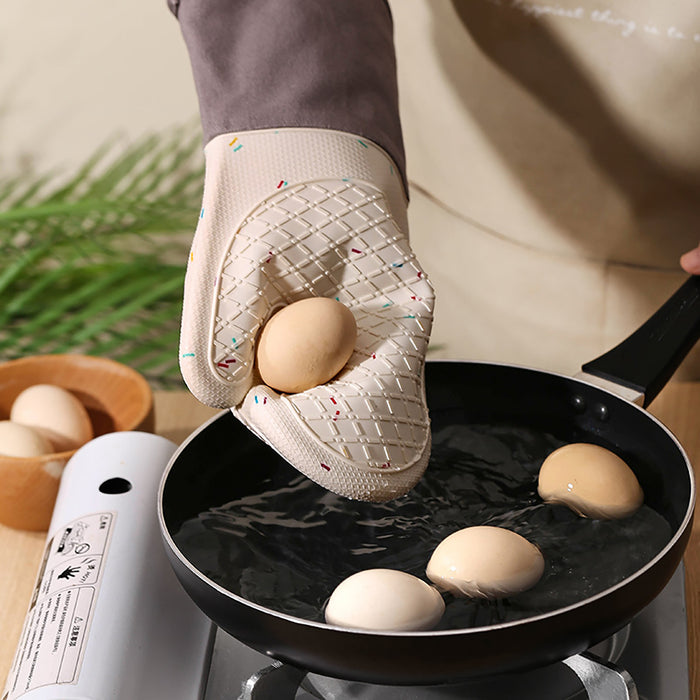 Silicone Oven Glove with Heat-Resistant Cotton Lining Multicolour