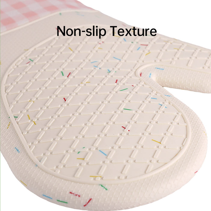 Silicone Oven Glove with Heat-Resistant Cotton Lining Multicolour