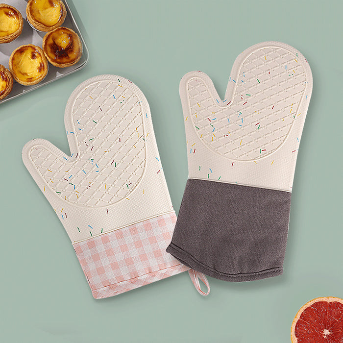 Silicone Oven Glove with Heat-Resistant Cotton Lining Multicolour