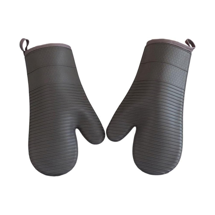 Silicone Heat Resistant Oven Mitts with Cotton Lining for Kitchen and BBQ