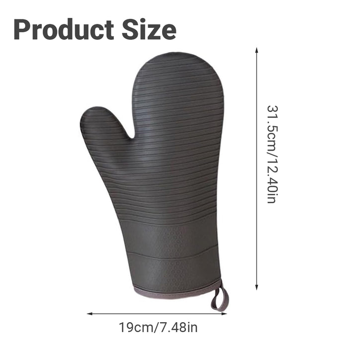 Silicone Heat Resistant Oven Mitts with Cotton Lining for Kitchen and BBQ