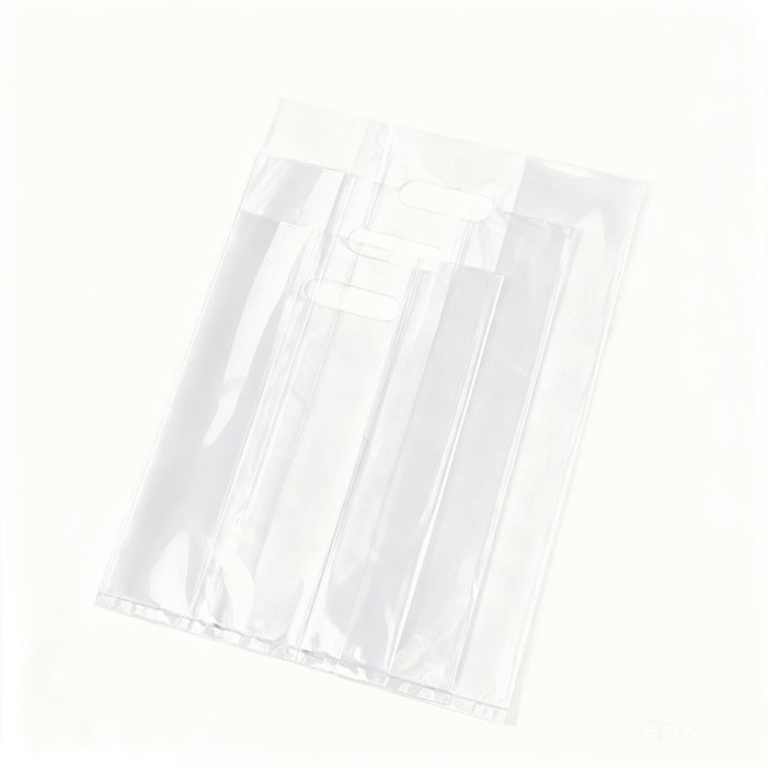50 Pcs Clear PE Gift Bags with Handles for Party Favors and Wedding in 3 Sizes