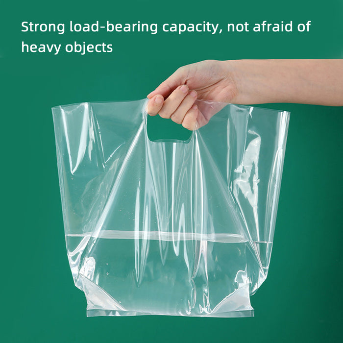 50 Pcs Clear PE Gift Bags with Handles for Party Favors and Wedding in 3 Sizes