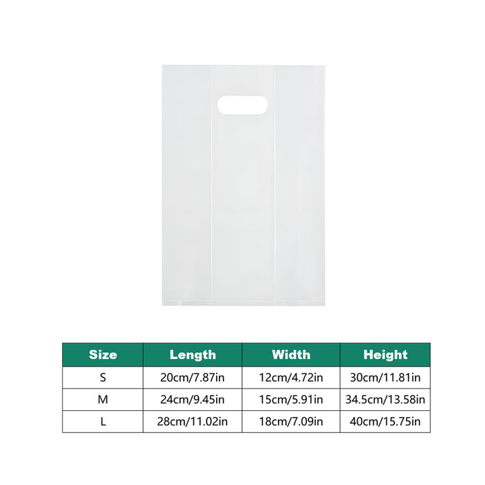 50 Pcs Clear PE Gift Bags with Handles for Party Favors and Wedding in 3 Sizes