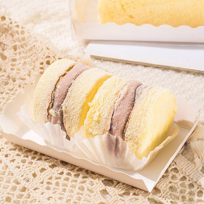 Swiss Roll Packing Box for Cake Roll and Mousse Desserts in 3 Sizes