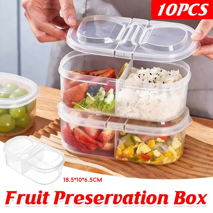 10 Pcs Food-Grade Rectangular Airtight Containers for Fridge and Freezer