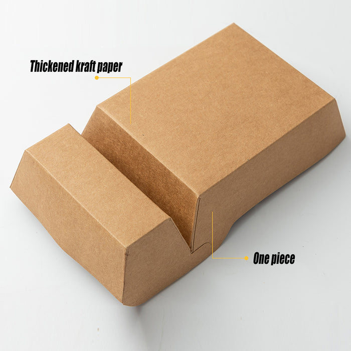 125pcs Eco-Friendly Kraft Paper Snack Boxes Dual Compartment Lunch Food Tray