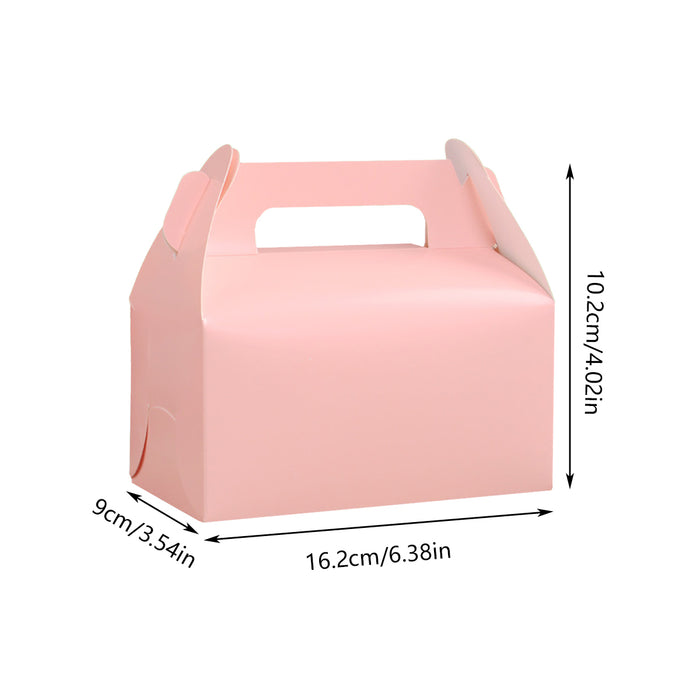 50 Pcs Handheld Pastry Boxes Cardboard Bakery Cake Carry Boxes in Pink or Silver