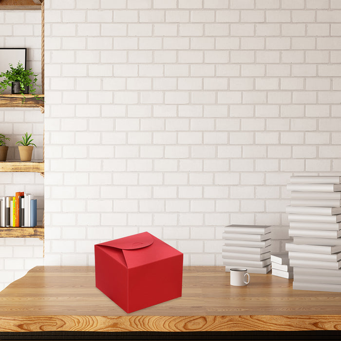 100 Pcs Square Kraft Paper Pastry Box for Cake Dessert 2 Sizes