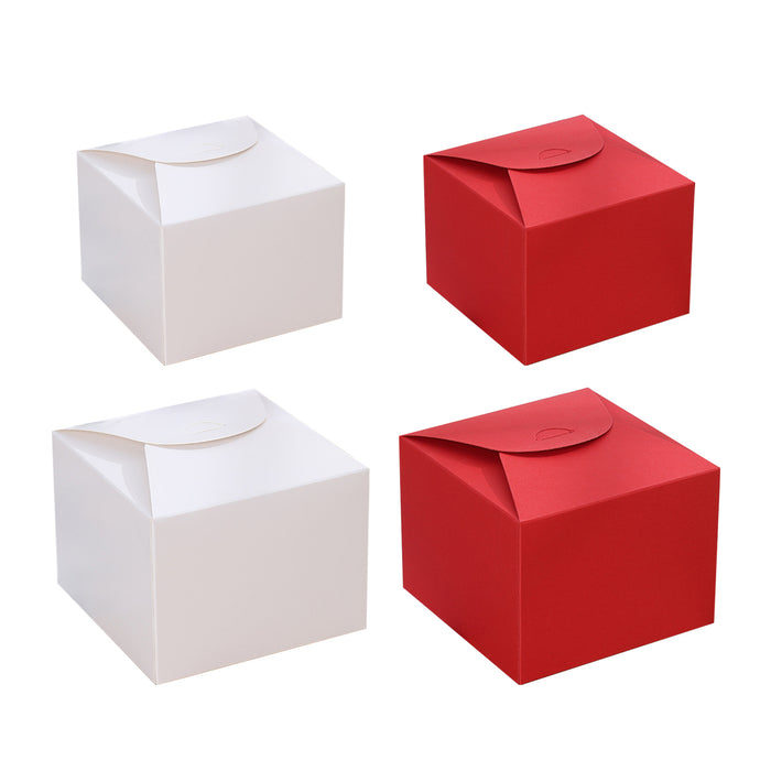 100 Pcs Square Kraft Paper Pastry Box for Cake Dessert 2 Sizes