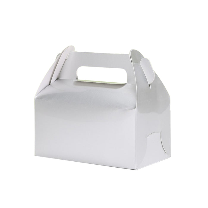 50 Pcs Handheld Pastry Boxes Cardboard Bakery Cake Carry Boxes in Pink or Silver