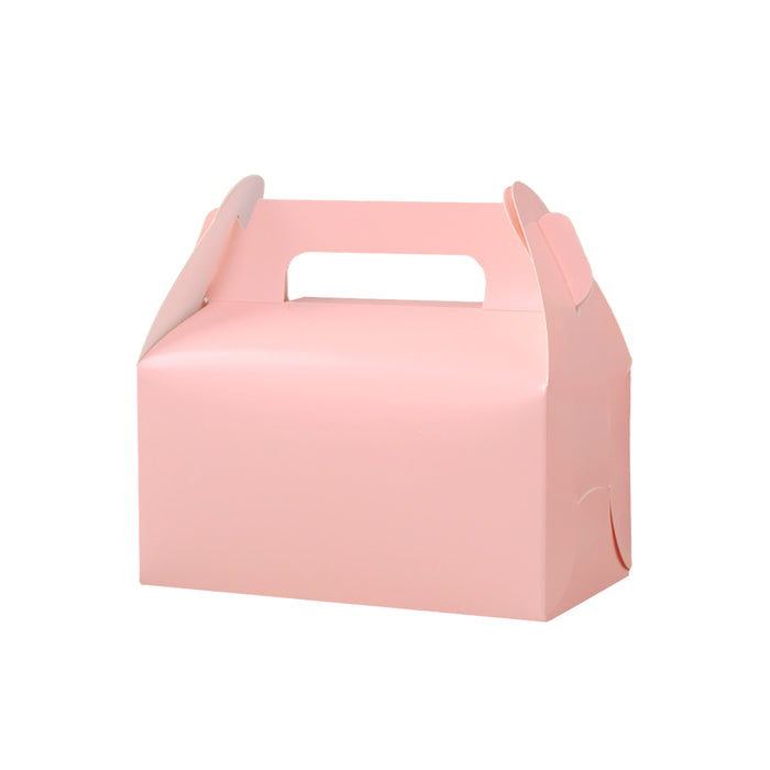 50 Pcs Handheld Pastry Boxes Cardboard Bakery Cake Carry Boxes in Pink or Silver