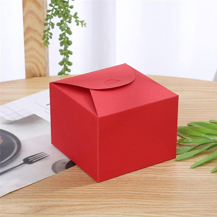 100 Pcs Square Kraft Paper Pastry Box for Cake Dessert 2 Sizes