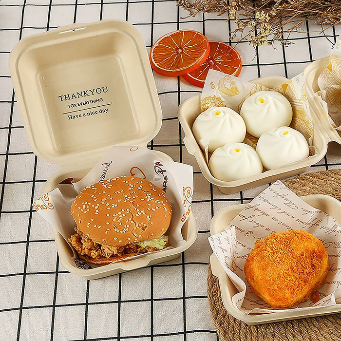 100Pcs Eco-Friendly Dessert Tiramisu Boxes Biodegradable Pulp Food Containers