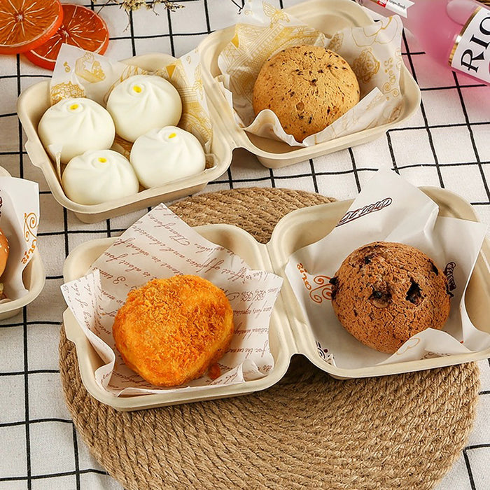 100Pcs Eco-Friendly Dessert Tiramisu Boxes Biodegradable Pulp Food Containers