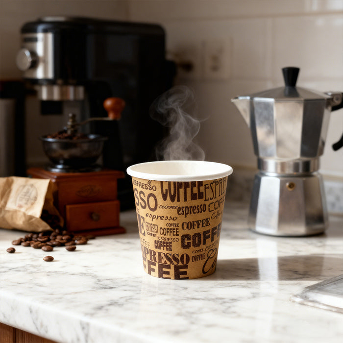 300 Pcs 50ml Mini Disposable Paper Cups Coffee Print