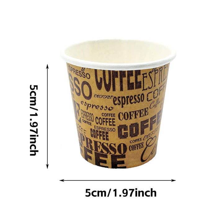300 Pcs 50ml Mini Disposable Paper Cups Coffee Print