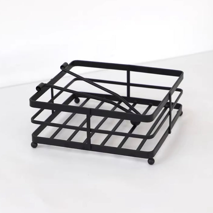 2pcs Black Wrought Iron Napkin Holder