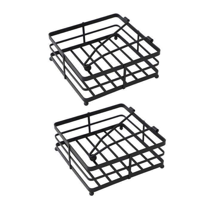 2pcs Black Wrought Iron Napkin Holder