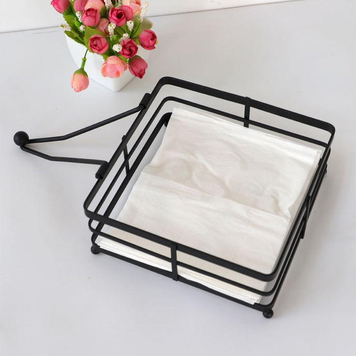 2pcs Black Wrought Iron Napkin Holder