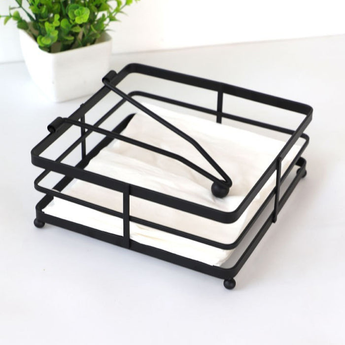 2pcs Black Wrought Iron Napkin Holder
