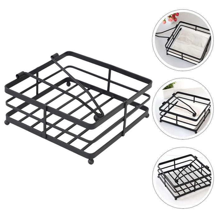 2pcs Black Wrought Iron Napkin Holder
